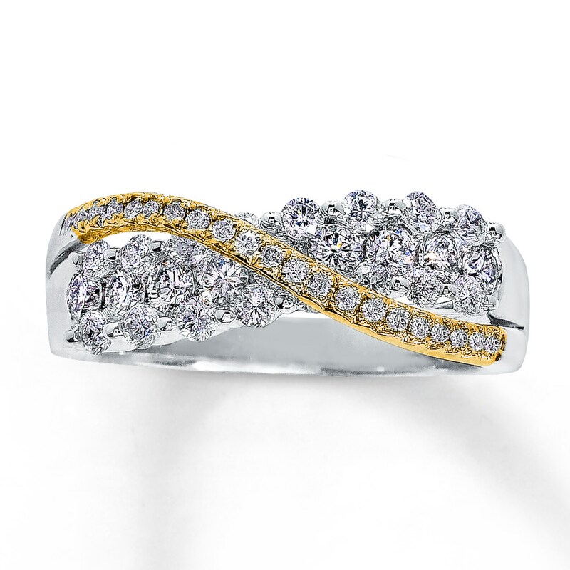 Diamond Promise Ring 1 ct tw Round-cut 14K Two-Tone Gold