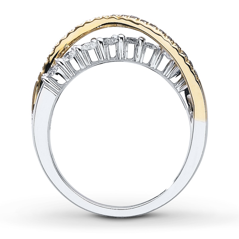 Diamond Promise Ring 1 ct tw Round-cut 14K Two-Tone Gold