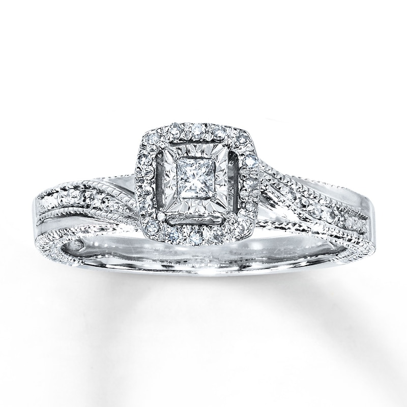 Diamond Promise Ring 1/6 ct tw Princess-cut Sterling Silver