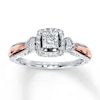 Diamond Promise Ring 1/6 Carat t.w. Sterling Silver & 10K Rose Gold
