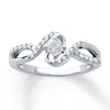 Thumbnail Image 1 of Princess-Cut Diamond Quad Promise Ring 1/4 ct tw Sterling Silver