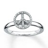Thumbnail Image 0 of Stackable Peace Sign Ring 1/10 ct tw Diamonds Sterling Silver