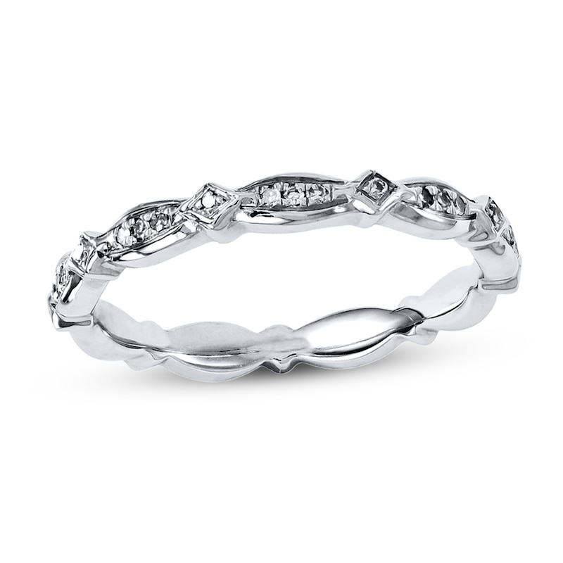 Stackable Ring 1/8 ct tw Diamond Sterling Silver