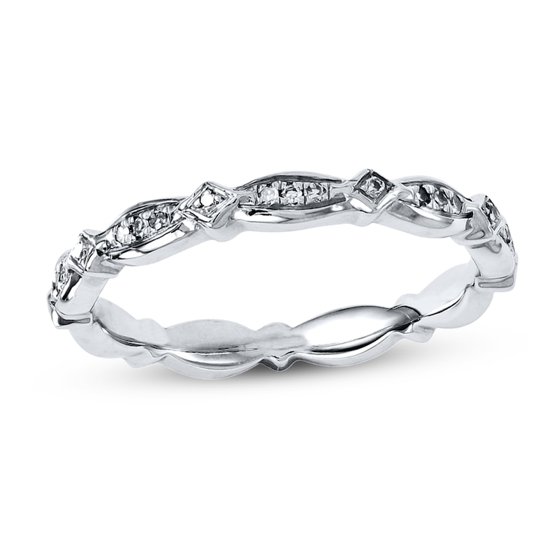 Main Image 1 of Stackable Ring 1/8 ct tw Diamond Sterling Silver