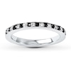 Thumbnail Image 1 of Stackable Ring Black/White Diamonds Sterling Silver