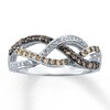 Thumbnail Image 1 of Brown Diamond Ring 1/3 ct tw Round-cut Sterling Silver