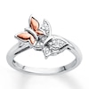 Thumbnail Image 1 of Butterfly Ring 1/20 ct tw Diamonds Sterling Silver & 10K Rose Gold