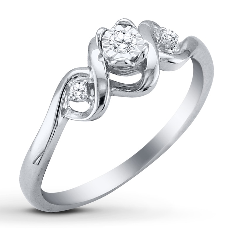 Main Image 2 of Diamond Ring 1/15 carat tw Sterling Silver