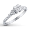Thumbnail Image 2 of Vintage-Inspired Multi-Diamond Promise Ring 1/8 ct tw Sterling Silver