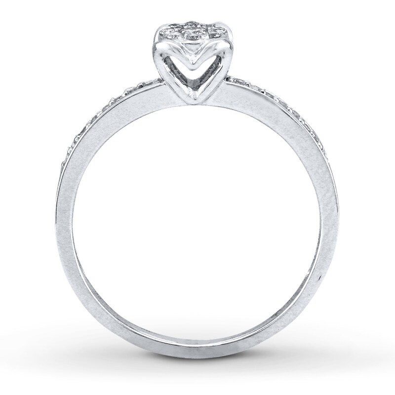 Diamond Promise Ring 1/5 ct tw 10K White Gold