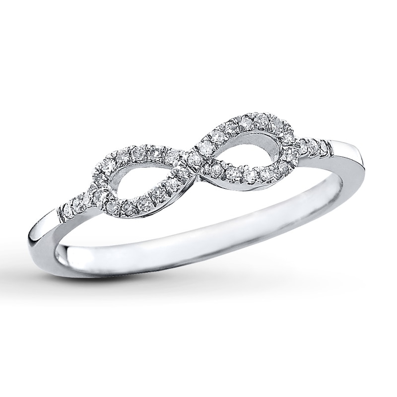 Main Image 1 of Diamond Infinity Ring 1/10 ct tw Round-cut Sterling Silver