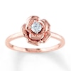 Thumbnail Image 1 of Diamond Solitaire Flower Promise Ring 1/8 ct tw 10K Rose Gold