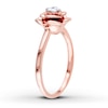 Thumbnail Image 2 of Diamond Solitaire Flower Promise Ring 1/8 ct tw 10K Rose Gold
