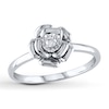 Thumbnail Image 1 of Diamond Solitaire Flower Promise Ring 1/20 ct tw Sterling Silver