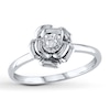 Thumbnail Image 0 of Diamond Flower Promise Ring 1/20 Carat Round-cut Sterling Silver