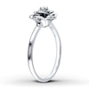 Thumbnail Image 1 of Diamond Flower Promise Ring 1/20 Carat Round-cut Sterling Silver