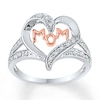 Thumbnail Image 0 of Mom Heart Ring 1/10 ct tw Diamonds Sterling Silver & 10K Rose Gold