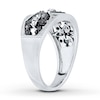 Thumbnail Image 1 of Black/White Diamond Ring 1/4 ct tw Round-cut Sterling Silver