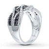 Thumbnail Image 2 of Black Diamond Ring 1/4 ct tw Round-cut Sterling Silver