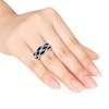 Thumbnail Image 3 of Black Diamond Ring 1/4 ct tw Round-cut Sterling Silver