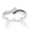 Thumbnail Image 1 of Black/White Diamond Ring 1/20 ct tw Round-cut Sterling Silver