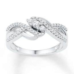 Diamond Three-Stone Promise Ring 1/3 ct tw Sterling Silver