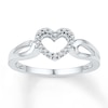 Thumbnail Image 1 of Diamond Heart Promise Ring 1/15 ct tw Sterling Silver