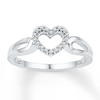 Thumbnail Image 0 of Diamond Heart Promise Ring 1/15 ct tw Round-cut Sterling Silver