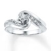 Thumbnail Image 1 of Diamond Bypass Swirl Promise Ring 1/10 ct tw Sterling Silver