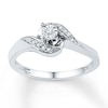 Thumbnail Image 1 of Diamond Bypass Promise Ring 1/10 ct tw Sterling Silver