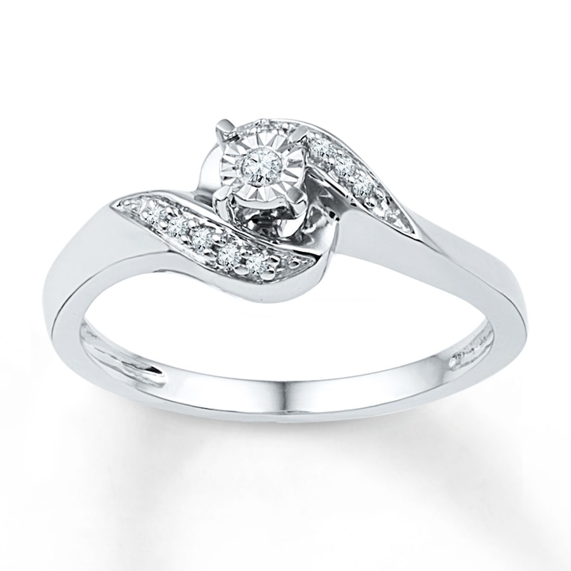 Diamond Promise Ring 1/10 ct tw Round-cut Sterling Silver