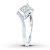 Thumbnail Image 2 of Multi-Diamond Square Frame Bypass Promise Ring 1/8 ct tw Sterling Silver