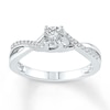 Thumbnail Image 1 of Diamond Crossover Promise Ring 1/6 ct tw 10K White Gold