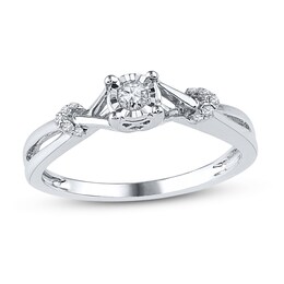 Diamond Crossover Promise Ring 1/10 ct tw Sterling Silver