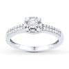 Thumbnail Image 0 of Diamond Promise Ring 1/4 ct tw Round & Baguette 10K White Gold