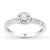 Thumbnail Image 1 of Round & Baguette-Cut Diamond Promise Ring 1/4 ct tw 10K White Gold