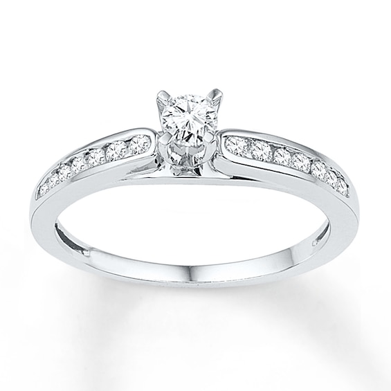 Diamond Promise Ring 1/4 ct tw Round-cut 10K White Gold