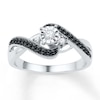 Thumbnail Image 0 of Black/White Diamond Promise Ring 1/4 ct tw Sterling Silver