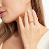 Thumbnail Image 2 of Black & White Diamond Crossover Promise Ring 1/4 ct tw Sterling Silver