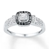 Thumbnail Image 1 of Black/White Diamond Promise Ring 1/5 ct tw Sterling Silver