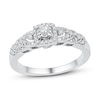 Thumbnail Image 1 of Diamond Cushion Halo Promise Ring 1/5 ct tw Sterling Silver