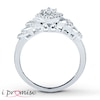 Thumbnail Image 2 of Diamond Cushion Halo Promise Ring 1/5 ct tw Sterling Silver