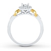 Thumbnail Image 2 of Diamond XO Promise Ring 1/6 ct tw Sterling Silver & 10K Yellow Gold
