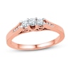 Thumbnail Image 1 of Diamond Three-Stone Promise Ring 1/4 ct tw 10K Rose Gold