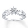 Thumbnail Image 1 of Round & Baguette-Cut Diamond Promise Ring 1/6 ct tw Sterling Silver