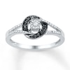 Thumbnail Image 0 of Black & White Diamond Promise Ring 1/8 ct tw Sterling Silver