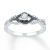 Thumbnail Image 0 of Black/White Diamonds 1/5 ct tw Promise Ring Sterling Silver