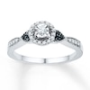 Thumbnail Image 0 of Black/White Diamond Promise Ring 1/5 ct tw Sterling Silver