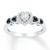 Thumbnail Image 0 of Black/White Diamonds 1/5 ct tw Promise Ring Sterling Silver