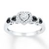 Thumbnail Image 1 of Black/White Diamonds 1/5 ct tw Promise Ring Sterling Silver